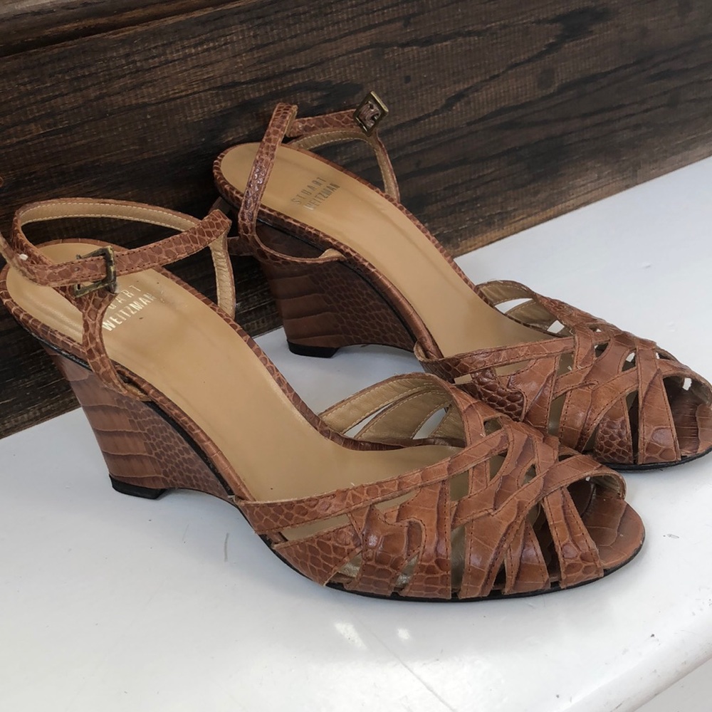 4inch Stuart Weitzman Snakeskin print Heels